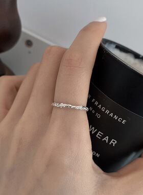 S925纯银锡纸树枝戒指女小众