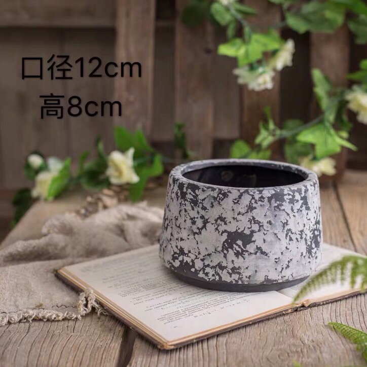 多肉红陶盆 仿古陶瓷花器 大口径粗陶盆 复古绿植盆 创意陶器陶罐 - 图1