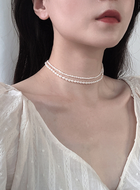 前后两戴椭圆天然14k天然小珍珠