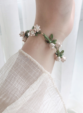 法式铃兰花洁白纯真古董风手链