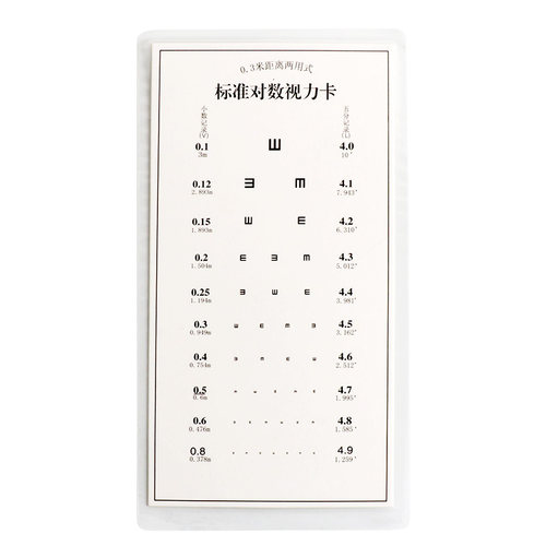 近用视力纸质卡 正反双面可用 表明覆膜塑封 老花视力 - 图0