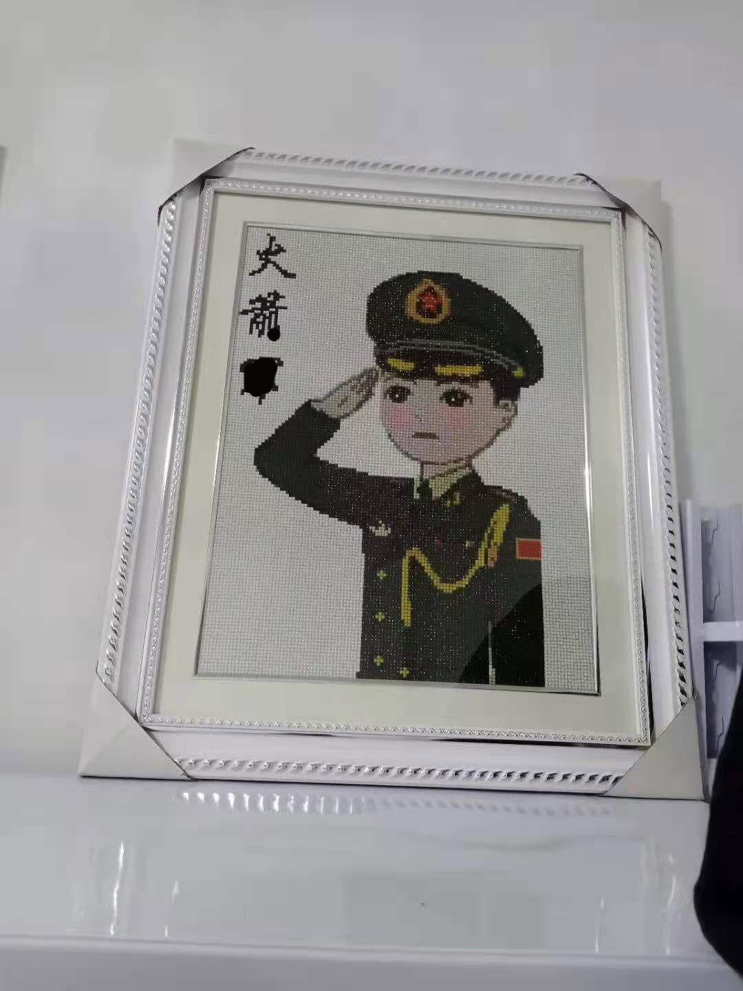 海陆空大兵哥宝点钻十字绣真人照片钻石画来图订做礼品 - 图1