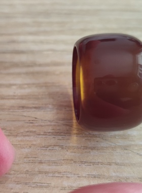 中东蜜蜡紫精灵变色款戒指筒戒时尚饰品