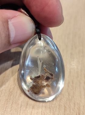 天然幽灵水晶吊坠雕刻悟道