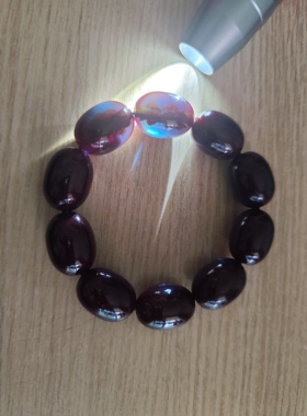 中东蜜蜡巨版蓝精灵爆芯大桶珠手串24x17.5mm大手围变色老料