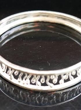 新款纯银纯手工刻花开窗手镯女SU素银专柜正品购时尚饰品特价