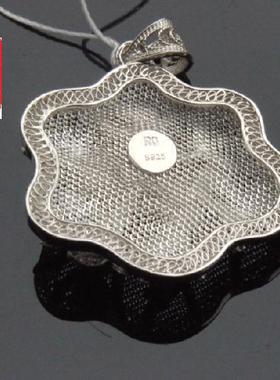 手工镶嵌红玛瑙花朵饰品吊坠特价