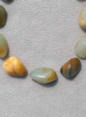 黄皮白玉原石新疆和田玉籽料手链