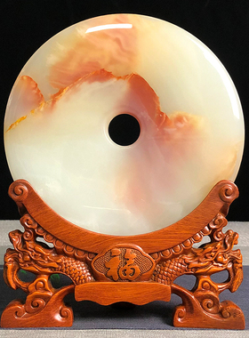 纯天然玉摆件客厅中式招财