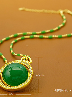 新款旋转佛大气双面吊坠时尚百搭款竹节项链衣服配饰四季款毛衣链