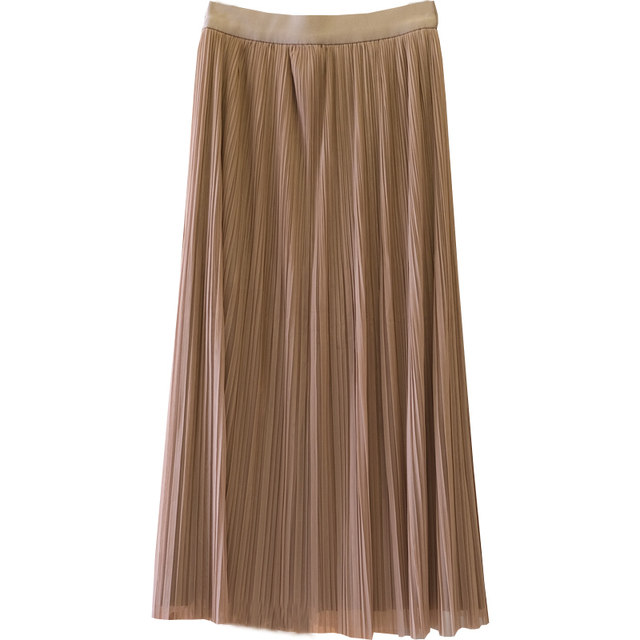 June 22186 High-waisted double-sided elegant gauze skirt autumn and winter slimming slit heavy commuter skirt