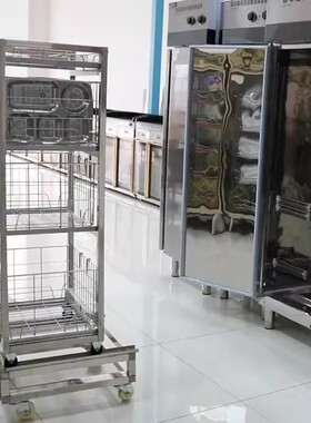邦祥RTP700FC大型商用推车式消毒柜学校工厂不锈钢分餐盘保洁碗柜