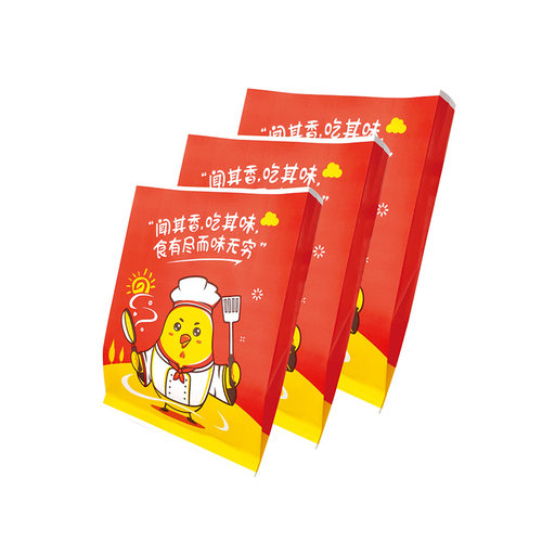 鸡叉骨鸡排打包袋鸡翅鸡腿防油袋加厚全鸡袋油炸小吃牛皮纸袋定做 - 图3