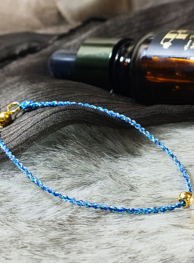 青绿原创精油玻璃珠手编绳