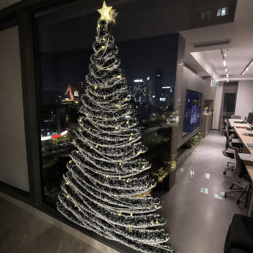 玻璃圣诞树毛条diy材料包圣诞节装饰品墙面挂件挂饰氛围场景布置 - 图0