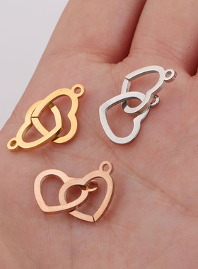 diy镜面爱心形连接器饰品配件