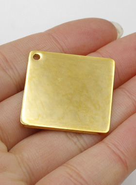 diy正方形镜面饰品配件吊坠