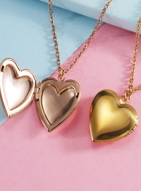 可放桃心吊坠项链新品