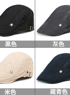 帽子男春夏季鸭舌帽时尚韩版英伦男士夏天贝雷帽遮阳帽休闲前进帽