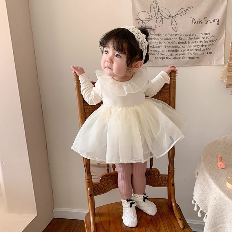 女童长袖连衣裙春秋款小童周岁甜美公主裙女宝宝外穿内搭纯色裙子,淘宝优惠券,粉丝福利购,淘宝优惠卷