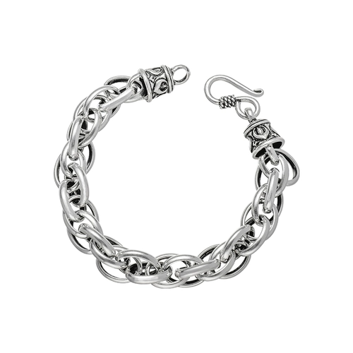 Ретро браслет с косичкой для влюбленных, серебро 925 пробы