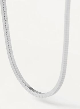 礼物小众方形925银镀金蛇骨链