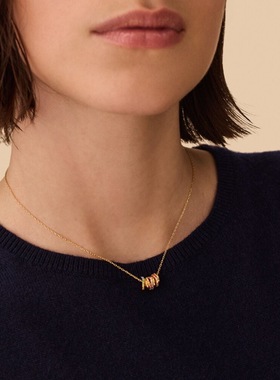 西班牙AGATHA瑷嘉莎彩钻拼色圆环锁骨链水晶转运珠项链女小众设计