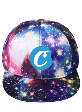 cookies星空帽子时尚圆顶卡通字母印花棒球帽夏季彩色简约遮阳帽