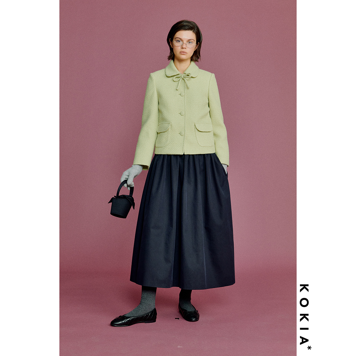 KOKIA 叠穿神器 体量感工装 V领长款连衣裙 - 图3