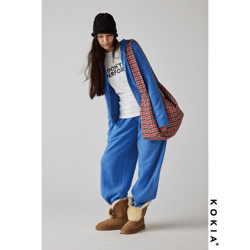 KOKIA现货 明星同款舒适高弹云朵触感松软亲肤连帽拉链短卫衣外套 - 图0