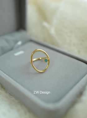 镂空线条感圆圈宽戒ins风市集