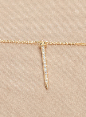 苏瑞瑞时尚精致镶钻钉子锁骨项链