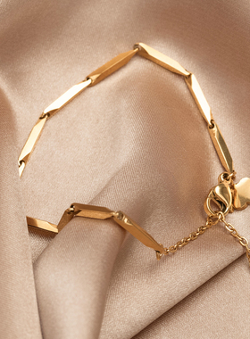 轻奢光面菱形竹节手链