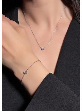 小众设计单钻锁骨项链