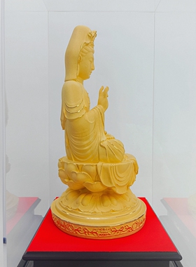 铜电铸999黄金观音摆件26cm高