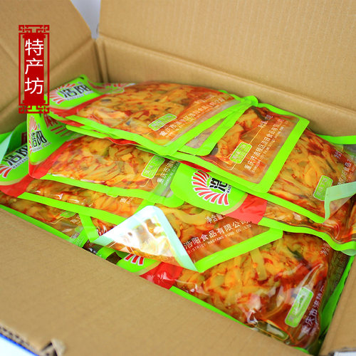 涪陵浩阳下饭菜123g袋整箱50袋重庆红油榨菜丝榨菜特产咸菜丝 - 图0