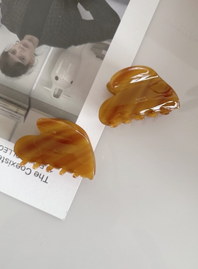 抓夹醋酸气质通勤焦糖黄鲨鱼夹