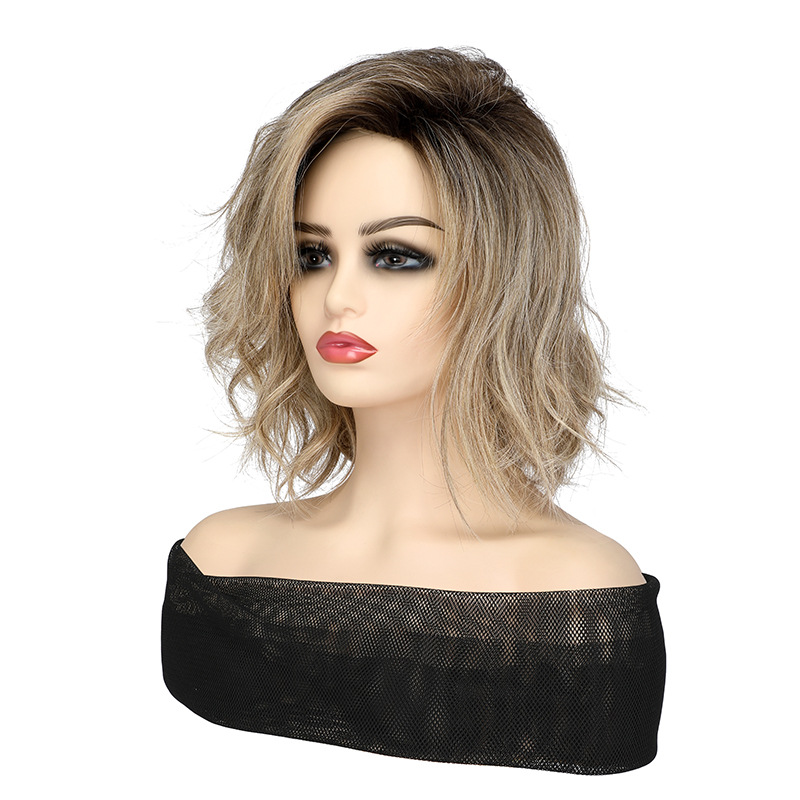 欧美假发女偏分刘海短卷发假发全头套仿真整顶全头套hair wigs - 图3