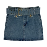 Весенний ремень, джинсовая юбка, А-силуэт