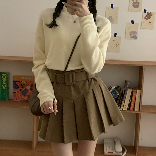 Трикотажный зимний приятный телу свитер, 2022, в корейском стиле