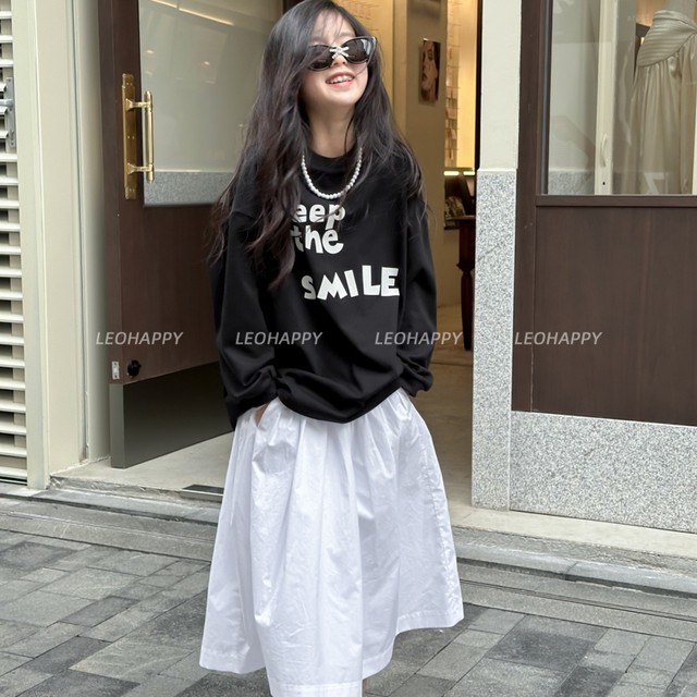 Girls' skirts Children's skirts Cotton-sensory pure white skirts