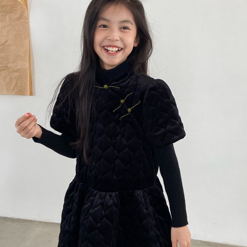 leobaby女童连衣裙2023新款儿童丝绒裙子夹棉新中式手工盘扣长裙,淘宝优惠券,粉丝福利购,淘宝优惠卷