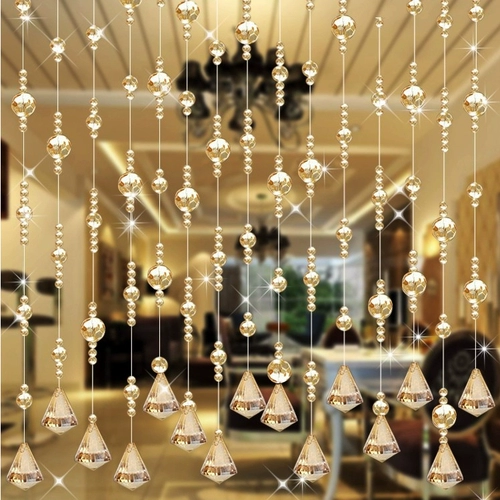 Прозрачная штора, стеклянные бусины ручной работы