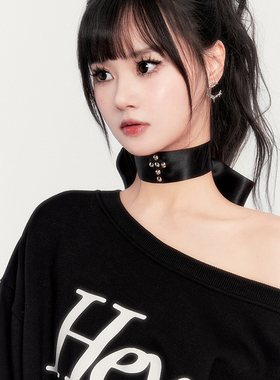 VOCK 暗黑沦陷 高级感小众个性十字架同款缎带蝴蝶结项圈颈带辣妹