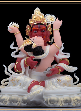 圣丰密宗五路财神汉白玉佛像