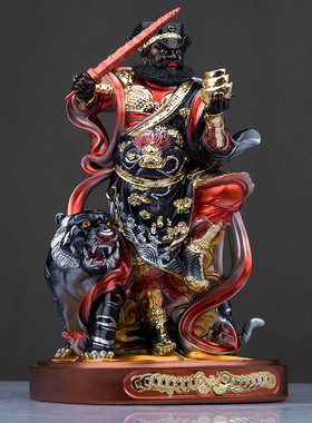 新款金缕彩武财神赵公明树脂摆件