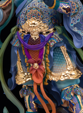 汉白玉面燃观音神像供奉摆件