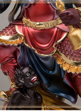 鬼王面然大士爷树脂金缕彩摆件