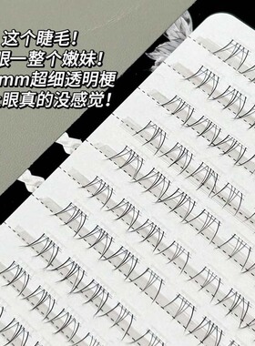 HERORANGE猫系大小姐下睫毛免胶假睫毛女自然黑耿嫁接假睫毛单簇