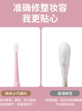 一次性纳米棉签清洁棒细小棉棒改眼妆唇线超细擦眼线美睫化妆棉签